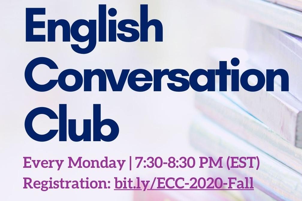 English Conversation Club, Every Monday from 7:30 to 8:30 PM